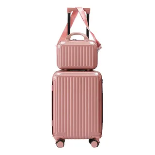 Mala Roma 23kg Com Frasqueira Cores Novas Rose Listras