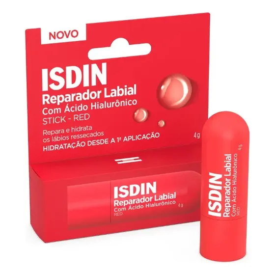 Isdin Reparador Labial Em Stick Red Com Cor - 4g
