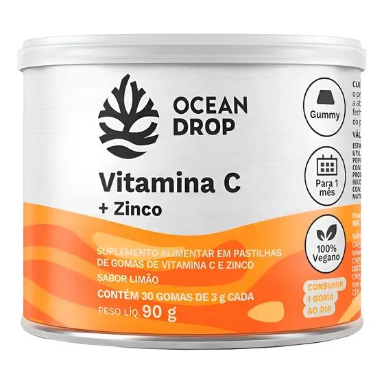 Vitamina C Ocean Drop Ácido Ascórbico Citrato De Zinco Gomas