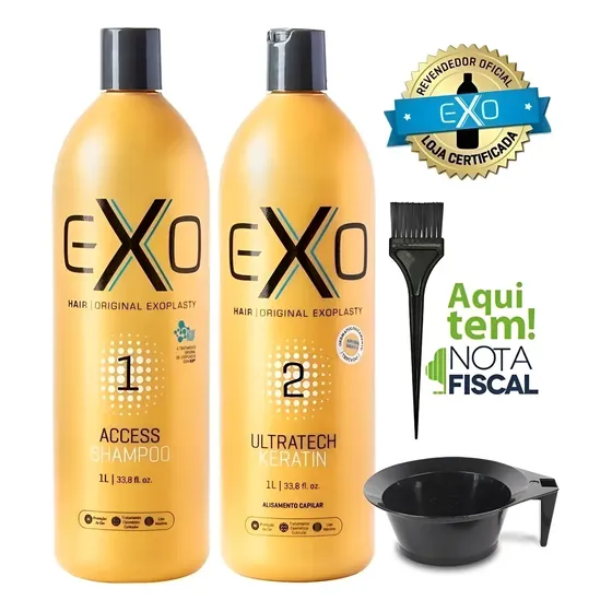 Exo Hair Alisamento Exoplastia Capilar 2 X 1 Litro + Brinde