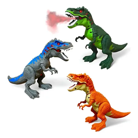 Dinossauro Brinquedo T Rex Grande Solta Fumaça Anda Som Luz
