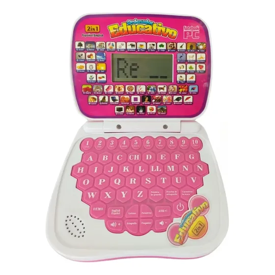Laptop Computador Infantil Educativo - Notebook Rosa