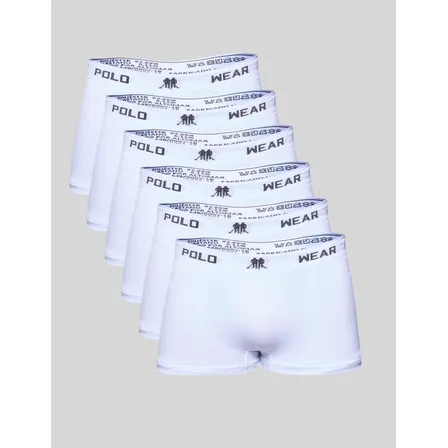 Kit 6x1 Cueca Polo Wear Boxer Microfibra Basic Branco Liso Gg