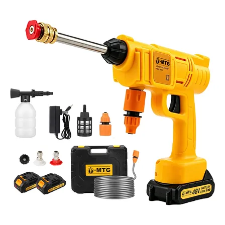 Lavadora De Alta Pressão Portátil 1000w 2baterias Sem Fio Amarelo 127/220v 50hz/60hz