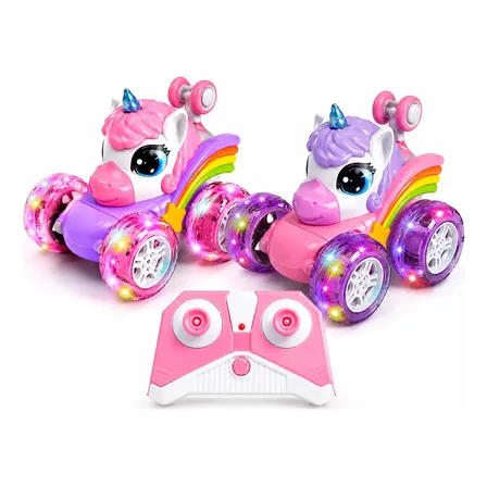 Carrinho Menina Controle Remoto Unicornio Recarregável Rosa Unicórnio
