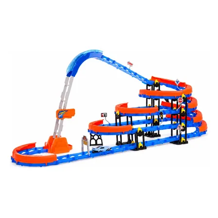 Pista De Corrida Infantil Torre Espiral Carrinho Autorama Azul