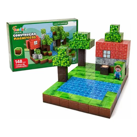Kit De 148 Peças De Blocos Magnéticos Educativo Mundo Magico