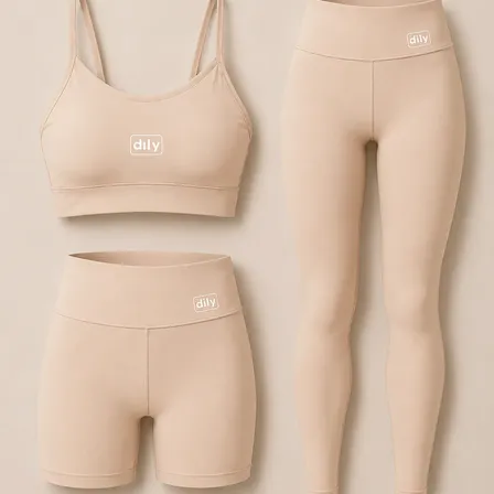 Kit Conjunto Fitness Poliamida Top + Short + Legging