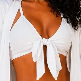 Conjunto Biquini Saída De Praia 3 Peças Topp Shorts Kimono Branco Liso G(40-44)