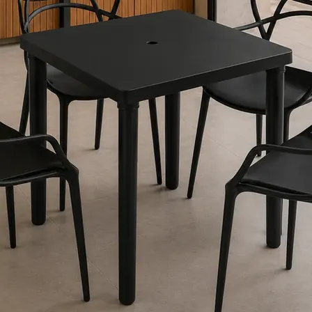 Kit Mesa Quadrada Com 4 Cadeiras Allegra Para Jantar