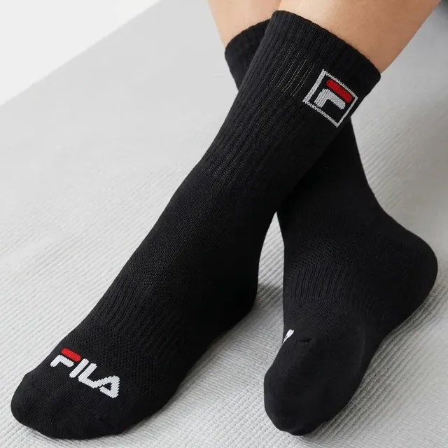 Kit 3 Pares Meia Fila Unisex Cano Alto Fbox Original Preto 39-43