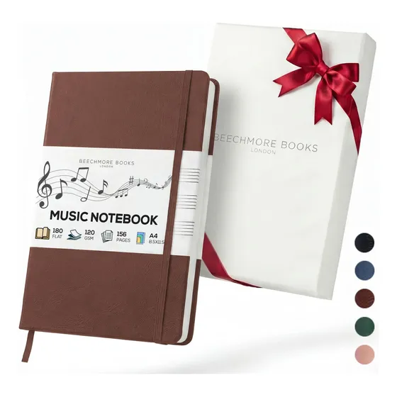 Beechmore Books Music Journal A4, 156 Páginas, Capa Dura