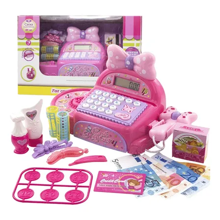 Caixa Registradora Mini Infantil Somluz Brinquedo Com Cartão Caixa Registradora