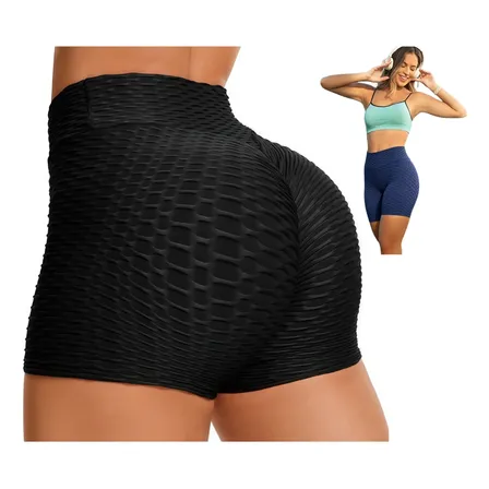 Short Levanta Bumbum Cintura Alta Lycra Academia E Treinos Preto M