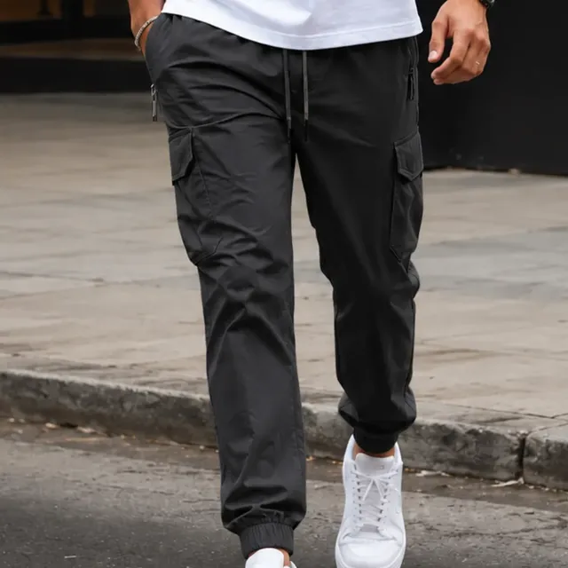 Calça Jogger Masculina Cargo Poliamida Com Elastano Preto Liso G