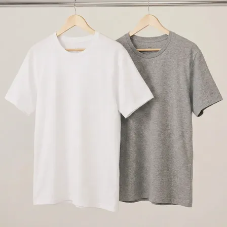 Kit Com 2 Camisetas Masculinas Básicas Hering Original Cinza E Branco G