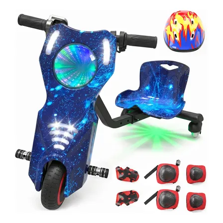 Patinete Triciclo Infantil Drift Elétrico 250w 36v Bluetooth Céu Azul Estrelado