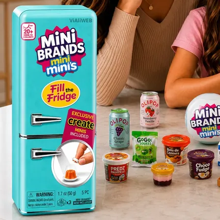 Mini Geladeira Brands Brinquedo Bolinhas Surpresa Led Uv