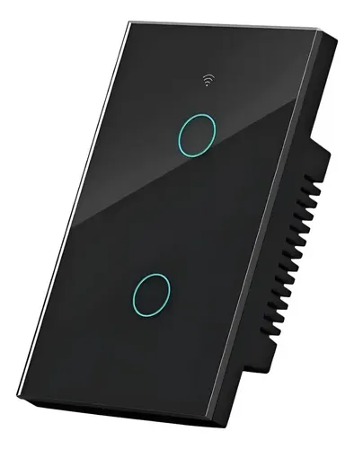 Interruptor Wi-fi 2 Teclas Alexa Tuya Preto