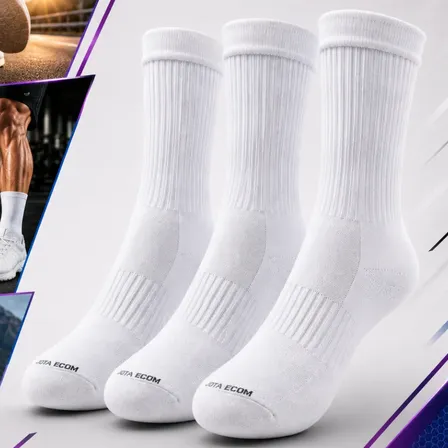 Kit 3 Meias Poliamida Corrida Esportiva Bike Runing Academia Branco Lisa 39 Ao 43