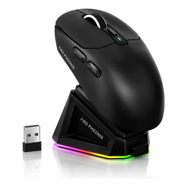 Mouse Gamer Firephoenix Bk-r3x Preto 24000 Dpi Bluetooth Usb