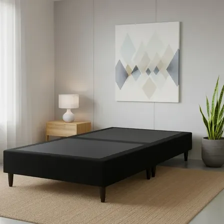 Base Cama Box Solteiro Dobravel Compacta Resistente Preto