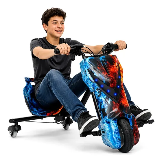 Triciclo Elétrico Drift 36v Som Luz Infantil C/ Kit Proteção
