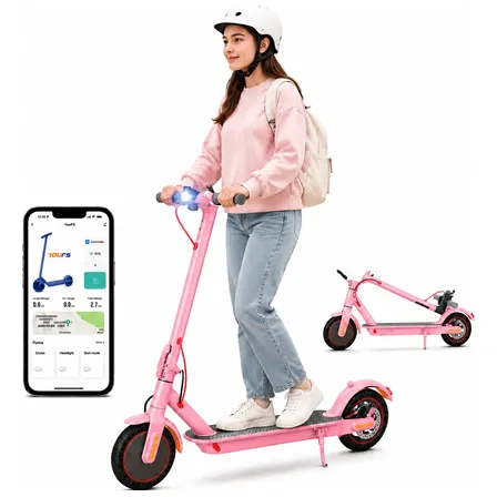 Patinete Elétrico 350w Adulto Dobrável Bluetooth 30km/h Rosa Rosa Feminino