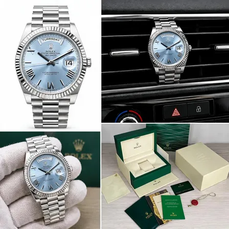 Relógio Rolex Day-date Azul Automático Base Eta 3035