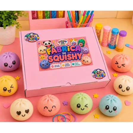 Squishy Fabrica Kit Faça Até 6 Squish Exclusivo 3 Tamanhos Faça 1 Squishy