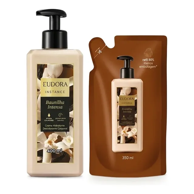 Combo Instance Baunilha: Creme Hidratante 400ml + Refil 350m