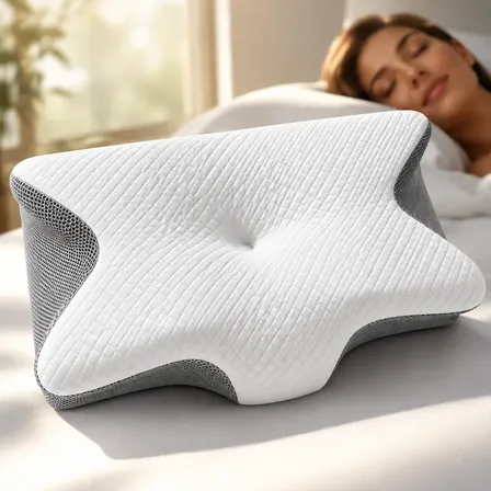 Travesseiro Ortopedico Cervical Coluna Ergonômico Borboleta Branco
