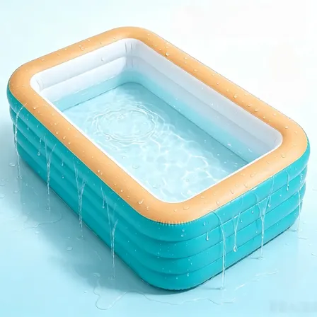 Piscina Inflável Grande Família 2500l Pvc Espessa Resistente Azul Turquesa E Laranja Quente