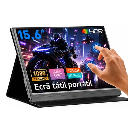 Monitor Portátil Gamer 15.6 Touch Full Hd Ips 1080p Usb-c Preto 127/220v