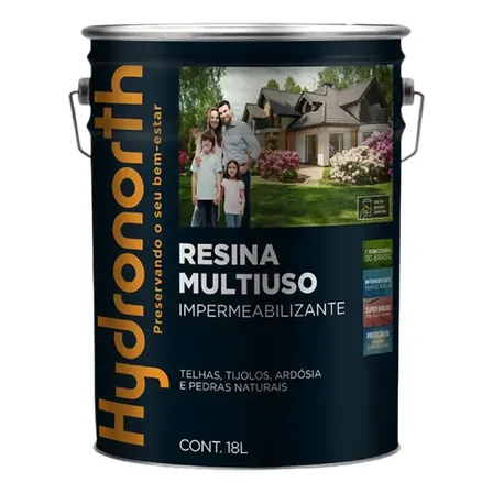 Resina Multiuso P/ Telhas Hydronorth Impermeabilizante 18l Incolor Brilhante / Não Inflamável