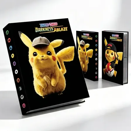 Álbum Pokémon Pikachu 240 Cartas Pasta Porta Cards Tcg Preto