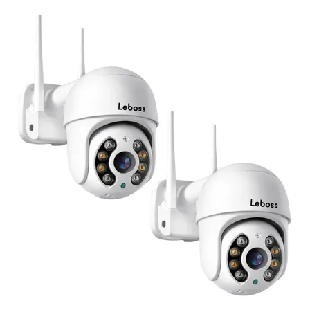 Kit2 Câmeras De Segurança Aplicativo Icsee Wifi Leboss 2mp Branco-icsee-2pcs