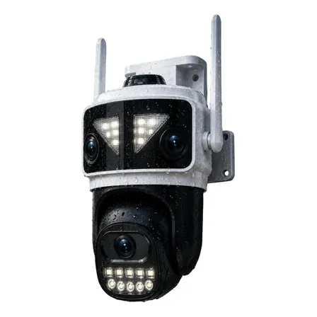 Câmera De Segurança Wifi Externa 3 Lentes Ptz Ip66 Icsee Preto