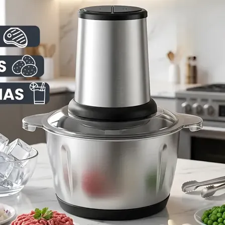 Multiprocessador Alimento Moedor Triturador Eletrico 2l Inox
