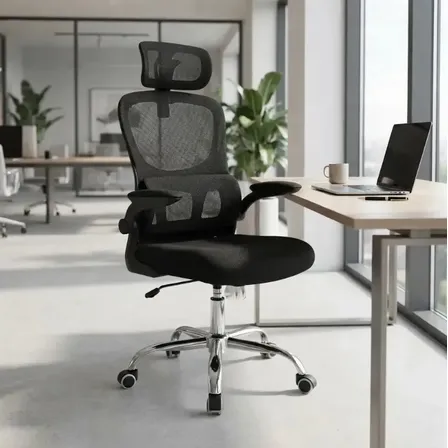 Cadeira Escritório Ergonômica Atlanta Preta Suporte Lombar