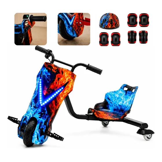 Patinete Eletrico 3 Rodas Triciclo Drift 450w 120kg Vermelho