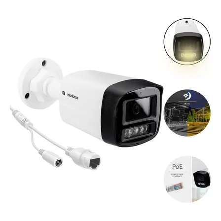 Câmera Intelbras Vip 1230 Fc+ Full Color Poe Ip67 Microfone Branco
