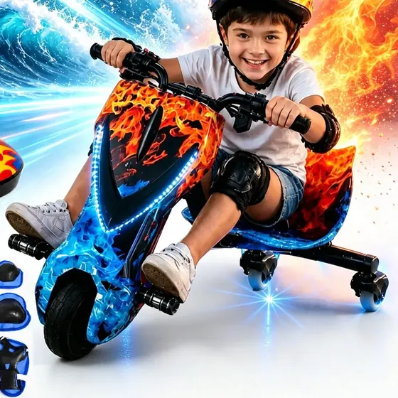Triciclo Elétrico Infantil Drift Ice Fire Led Bluetooth