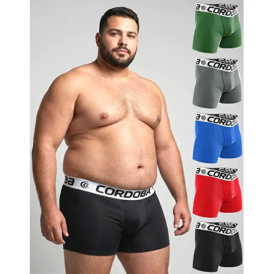 Kit 5 Cuecas Boxer Plus Size Masculina Microfibra Grande