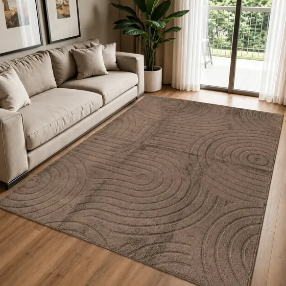 Tapete Moderno 2,0x1,5m Antiderrapante Alto Relevo Sala