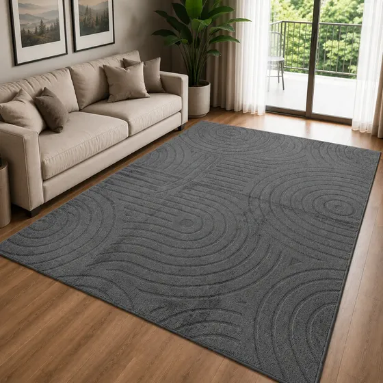 Tapete Moderno 2,0x1,5m Antiderrapante Alto Relevo Sala