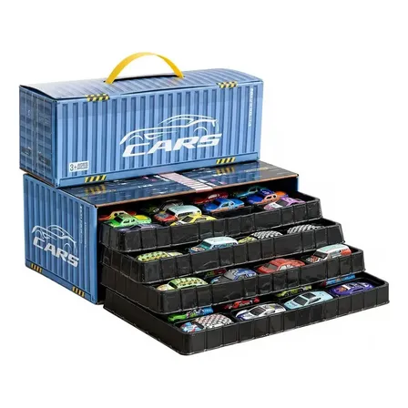 Miniatura De Carrinho Metal Kit 48 Carros Caixa Contêiner