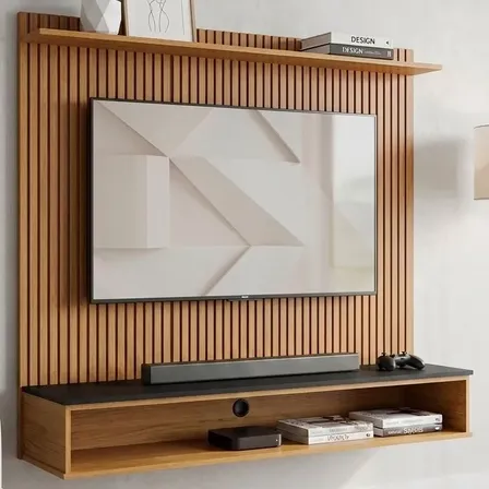 Painel Tv 50 Polegadas Siena Ripado Moderno Suspenso