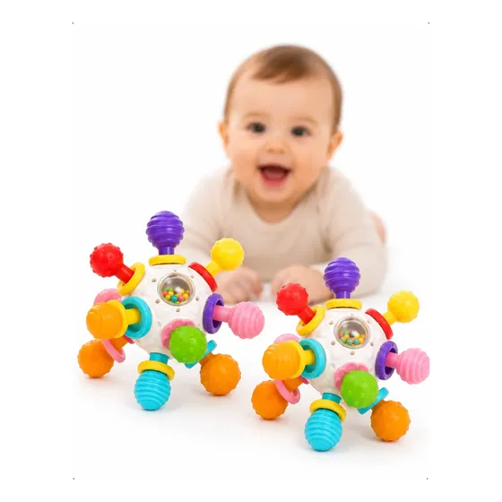 Mordedor Chocalho Sensorial Bebê Montessori Educativo