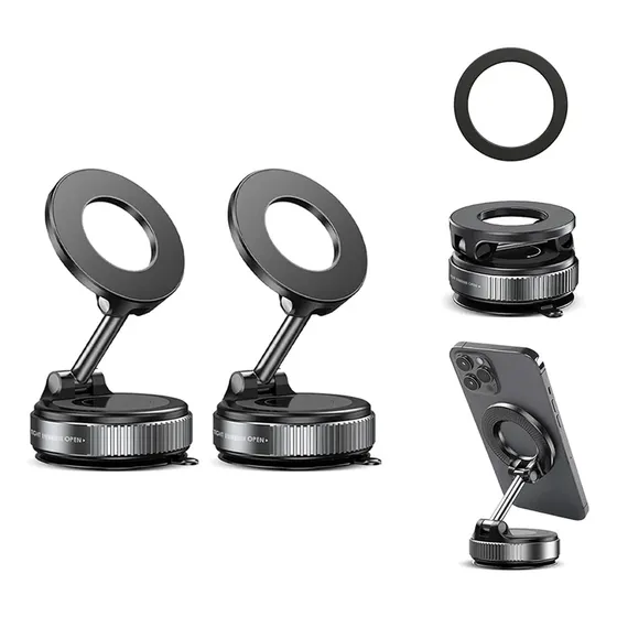 Kit 2 Suporte Magnético Celular Ventosa 360° Dobrável